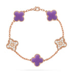[Luxe]CLOVER 5 MOTIF LIGHT PURPLE BRACELET COLLECTION
