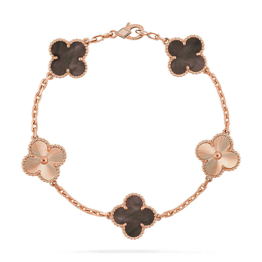 [Luxe] CLOVER 5 MOTIF GRAY MOP BRACELET COLLECTION