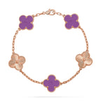 [LUXE JEWELRY] CLOVER 5 MOTIF VIOLET BRACELET COLLECTION