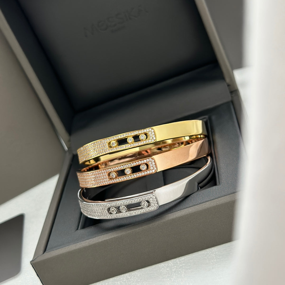 [LUXE JEWELRY]Move Noa Rose Gold Pavé Diamond Bangle Bracelet