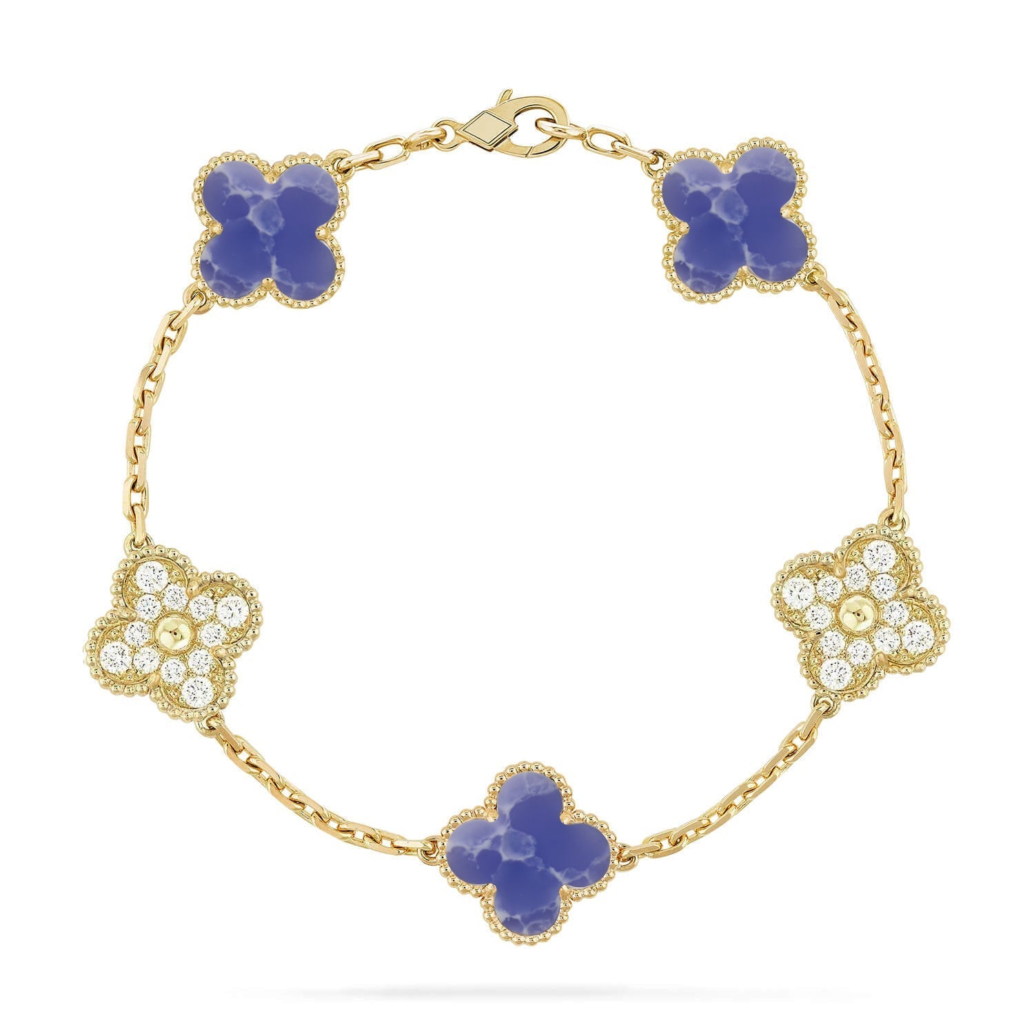 [LUXE JEWELRY]CLOVER 5 MOTIF BLUE VEINS BRACELET COLLECTION