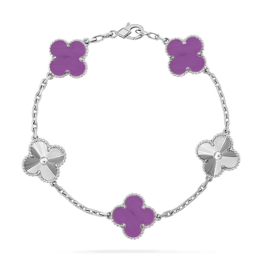 [LUXE JEWELRY] CLOVER 5 MOTIF VIOLET BRACELET COLLECTION