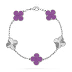 [LUXE JEWELRY] CLOVER 5 MOTIF VIOLET BRACELET COLLECTION
