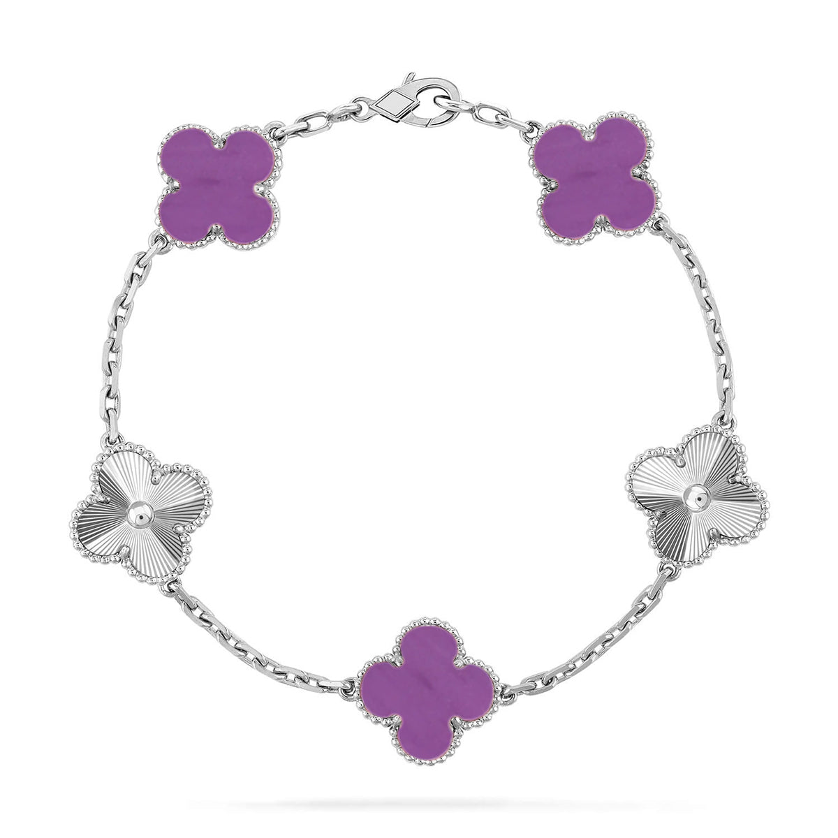 [LUXE JEWELRY] CLOVER 5 MOTIF VIOLET BRACELET COLLECTION
