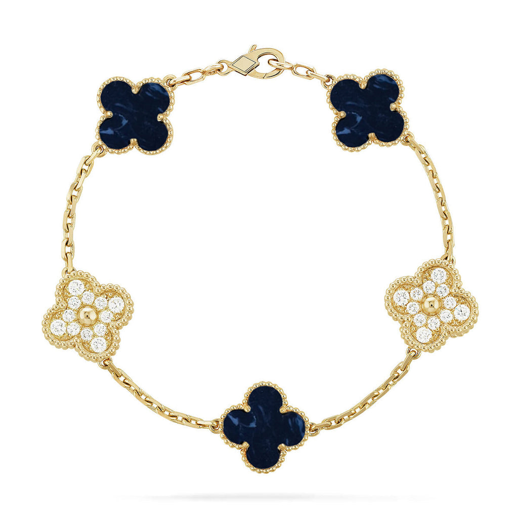 [LUXE JEWELRY]CLOVER 5 MOTIF PIETERSITE BRACELET COLLECTION