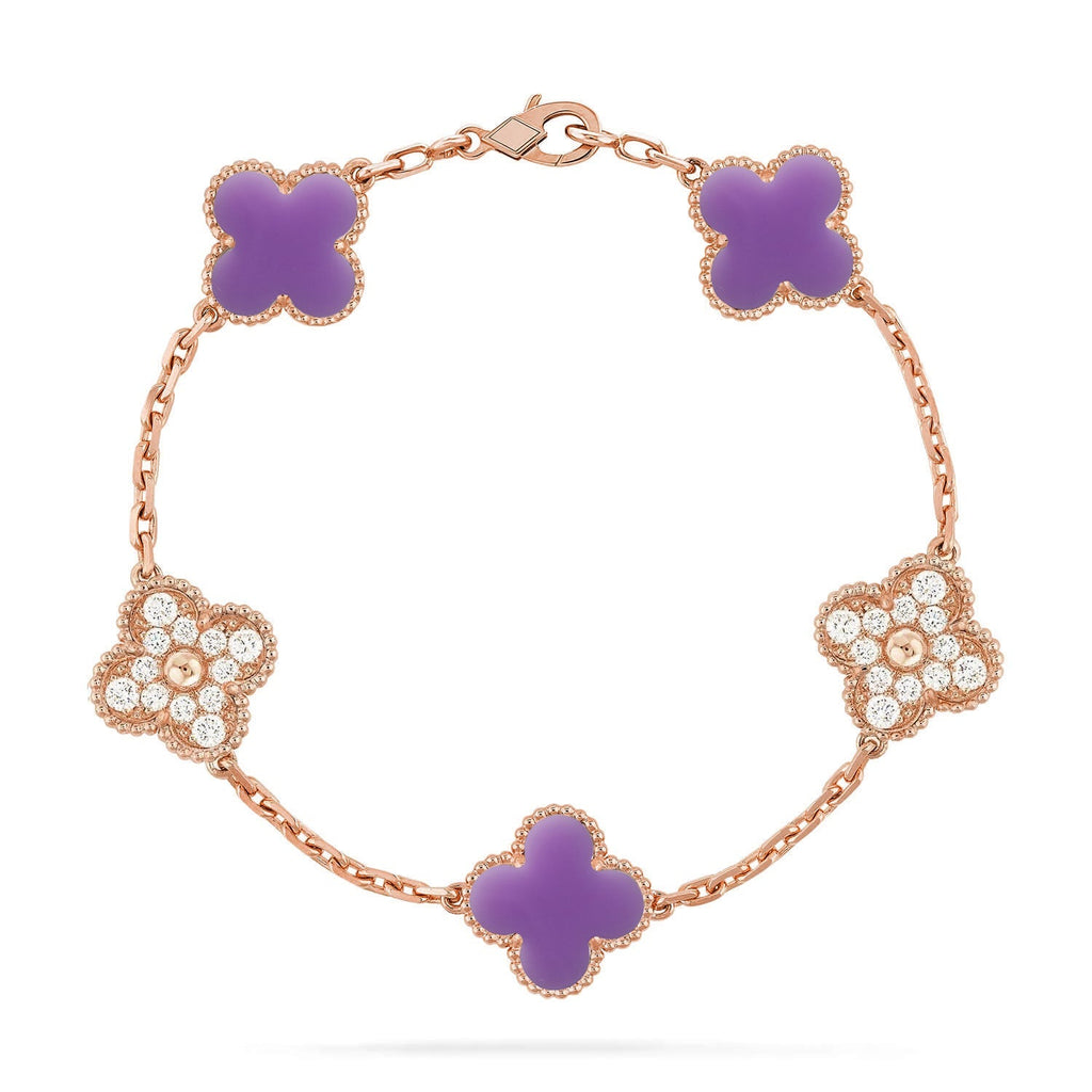 [LUXE JEWELRY]CLOVER 5 MOTIF LIGHT PURPLE BRACELET COLLECTION
