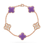 [LUXE JEWELRY]CLOVER 5 MOTIF LIGHT PURPLE BRACELET COLLECTION