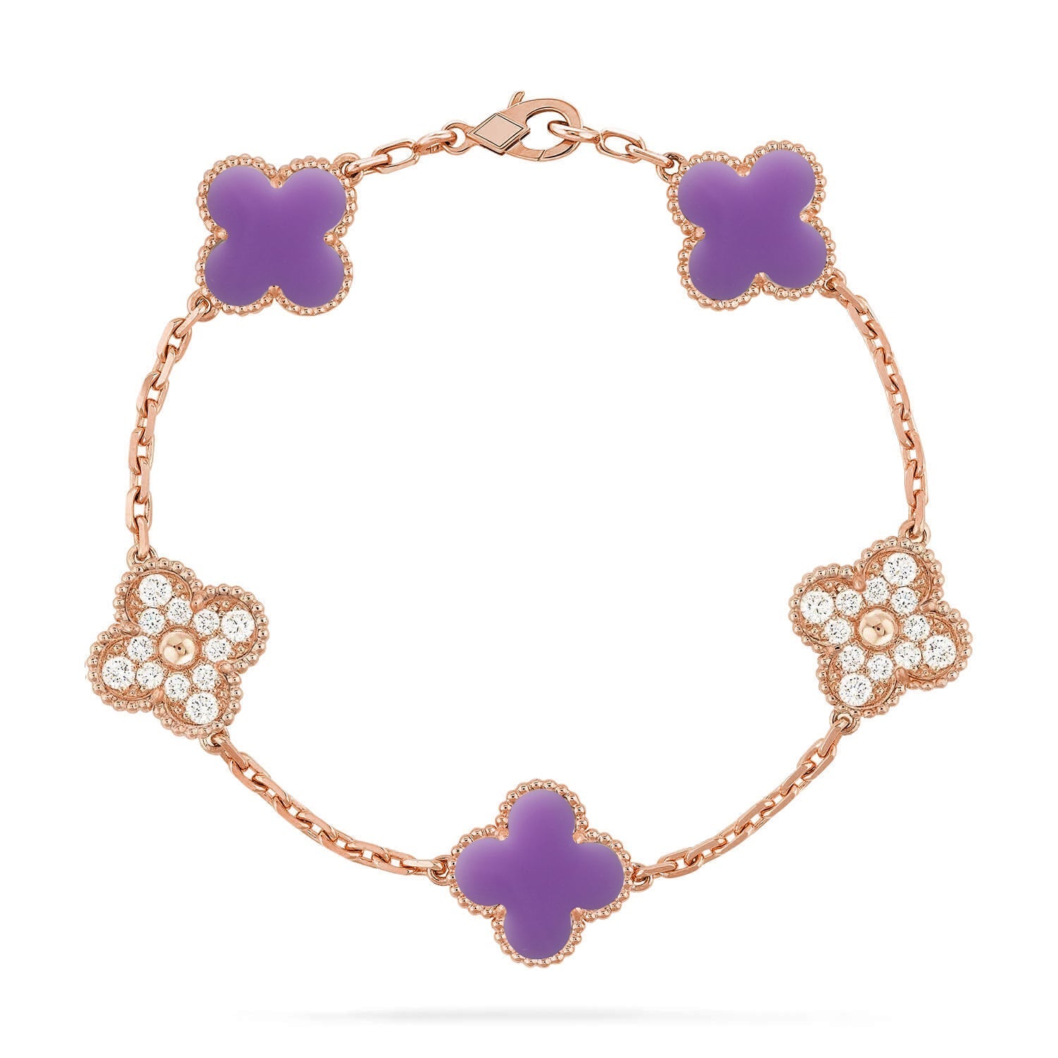 [LUXE JEWELRY]CLOVER 5 MOTIF LIGHT PURPLE BRACELET COLLECTION