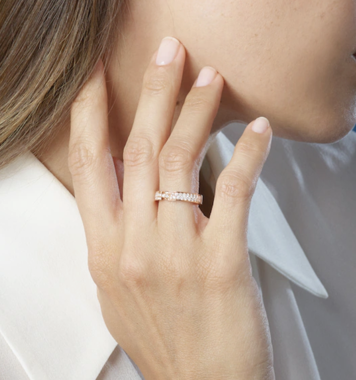 [LUXE JEWELRY]ALLIANCE LIENS VIDENCE PAVED DIAMOND 4MM RING