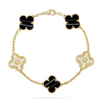 [LUXE JEWELRY] CLOVER 5 MOTIF PULSAR STONE BRACELET COLLECTION