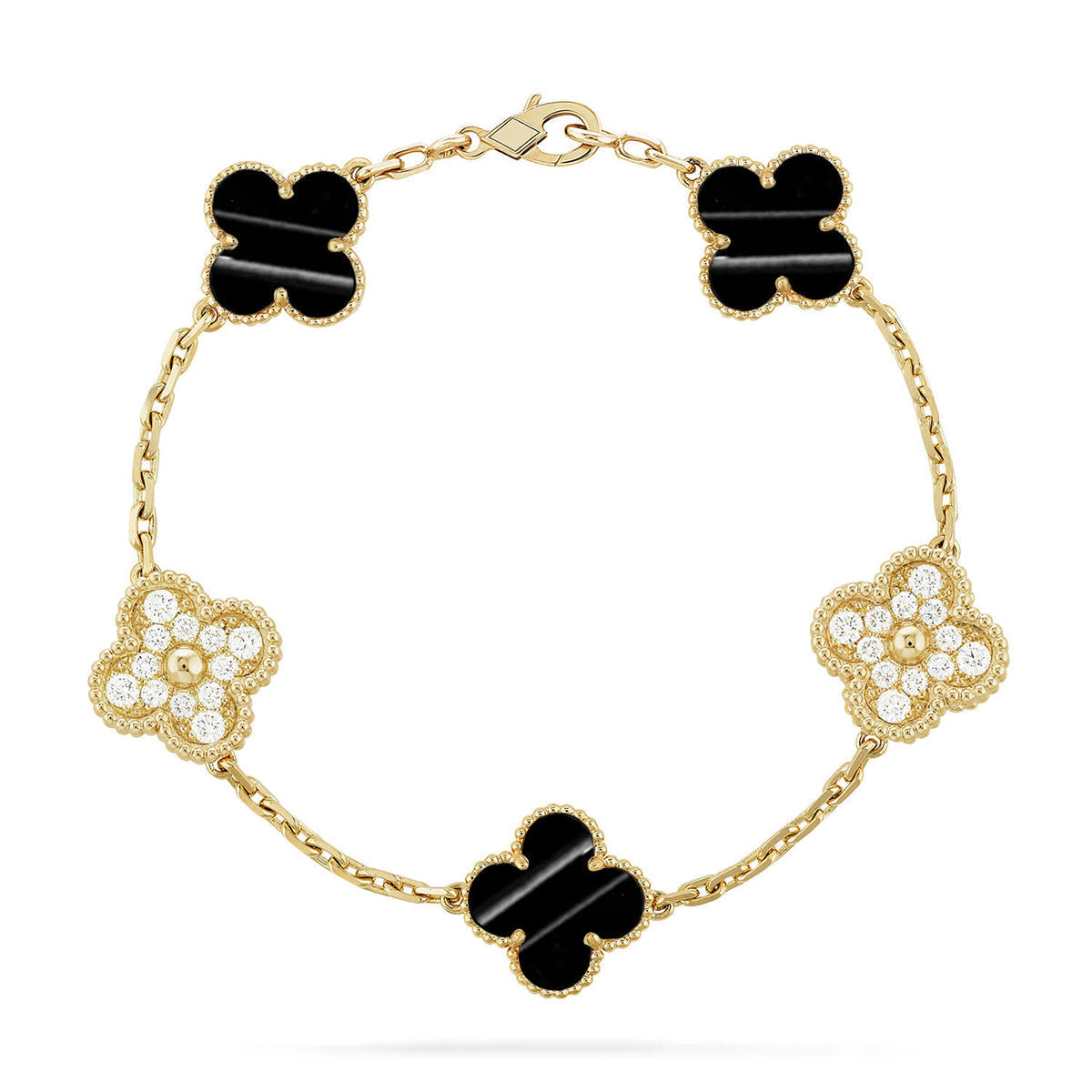 [LUXE JEWELRY] CLOVER 5 MOTIF PULSAR STONE BRACELET COLLECTION