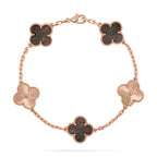 [LUXE JEWELRY] CLOVER 5 MOTIF GRAY MOP BRACELET COLLECTION