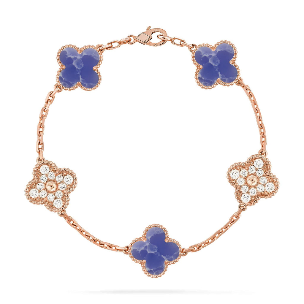 [LUXE JEWELRY]CLOVER 5 MOTIF BLUE VEINS BRACELET COLLECTION