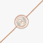 [Luxe Jewellery] LUCKY MOVE WHITE MOTHER OF PEARL PINK GOLD DIAMOND BRACELET