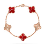 [Luxe]CLOVER 5 MOTIF RED PATTERN BRACELET COLLECTION