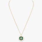 [Luxe Jewellery] LUCKY MOVE 3 DIAMOND MALACHITE GOLD DIAMOND NECKLACE