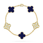[LUXE JEWELRY]CLOVER 5 MOTIF LAPIS LAZULI BRACELET COLLECTION