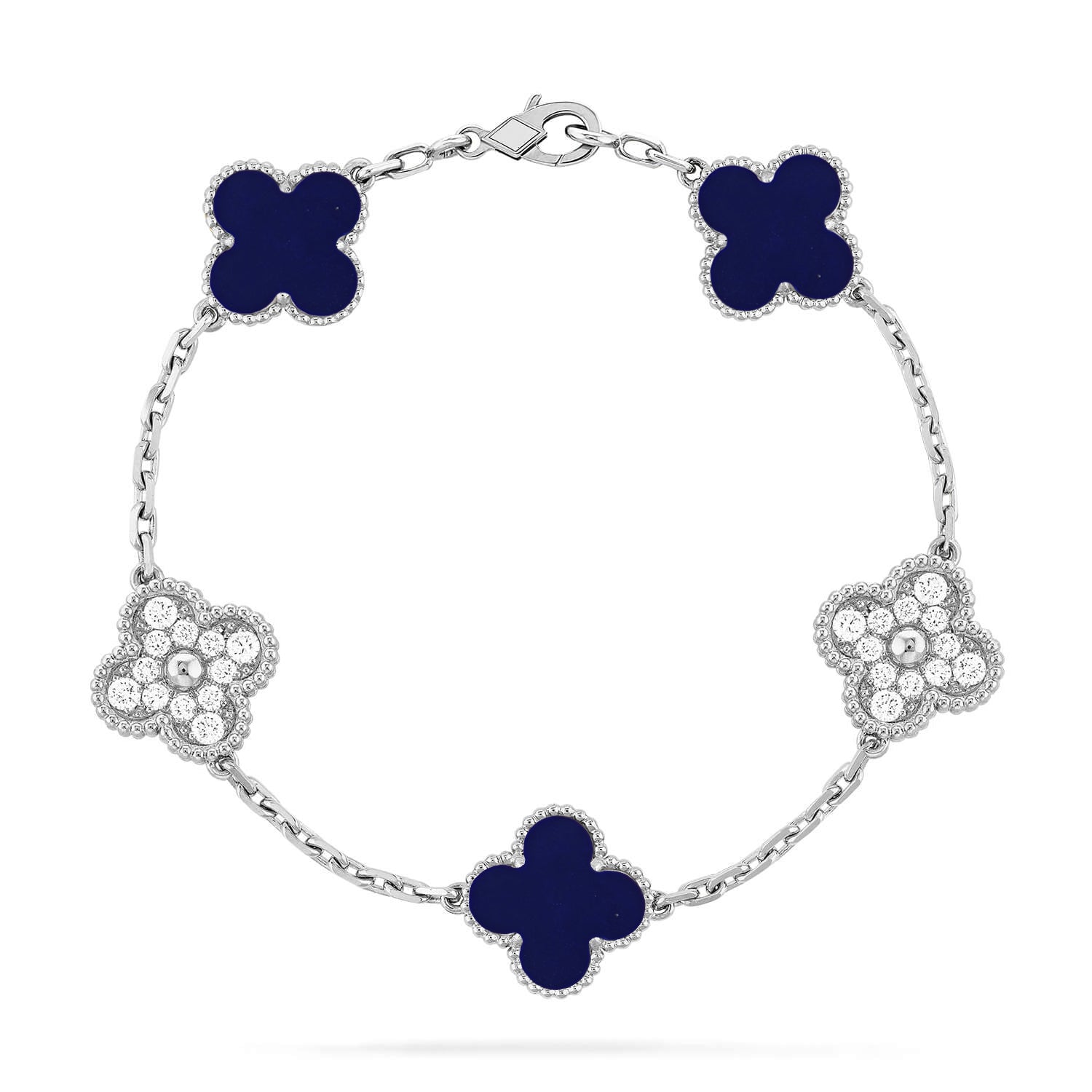 [LUXE JEWELRY]CLOVER 5 MOTIF LAPIS LAZULI BRACELET COLLECTION