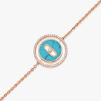 [Luxe Jewellery] LUCKY MOVE TURQUOISE PINK GOLD DIAMOND BRACELET