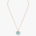 [Luxe Jewellery] LUCKY MOVE 3 DIAMONDS TURQUOISE PINK GOLD DIAMOND NECKLACE