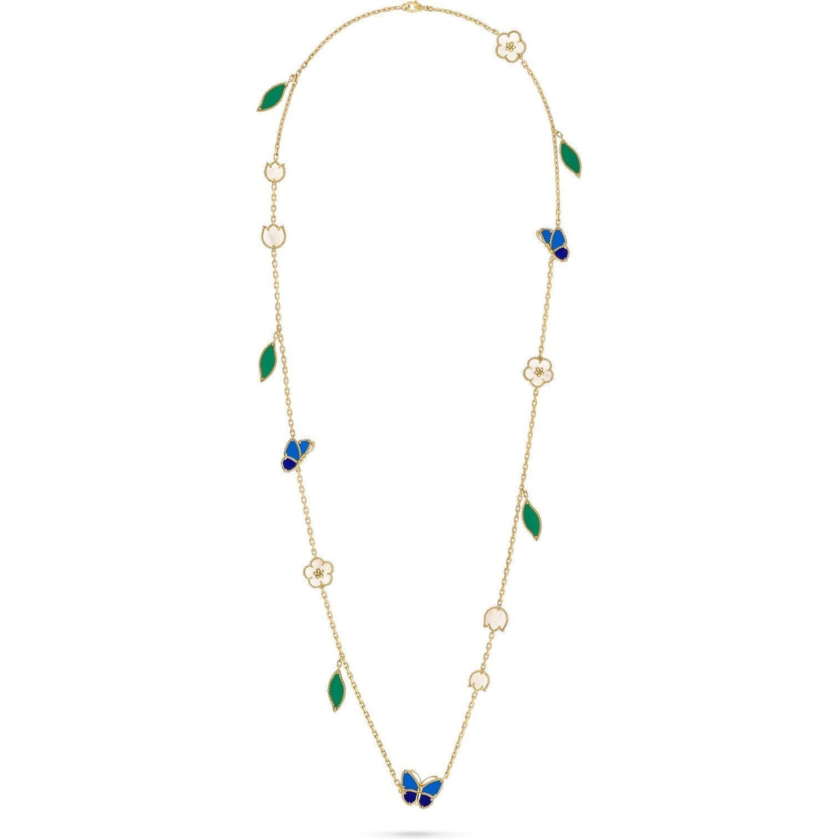 [LUXE JEWELRY] LUCKY SPRING BUTTERFLY 15 FLOWER NECKLACE