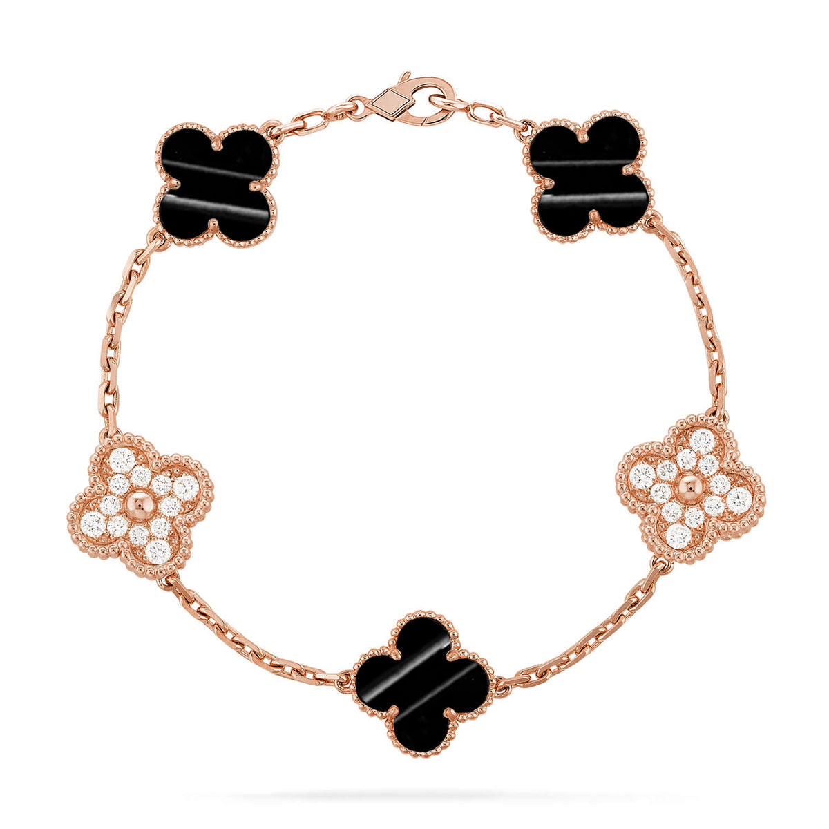 [LUXE JEWELRY] CLOVER 5 MOTIF PULSAR STONE BRACELET COLLECTION