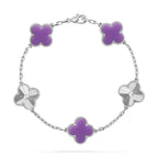 [LUXE JEWELRY]CLOVER 5 MOTIF LIGHT PURPLE BRACELET COLLECTION