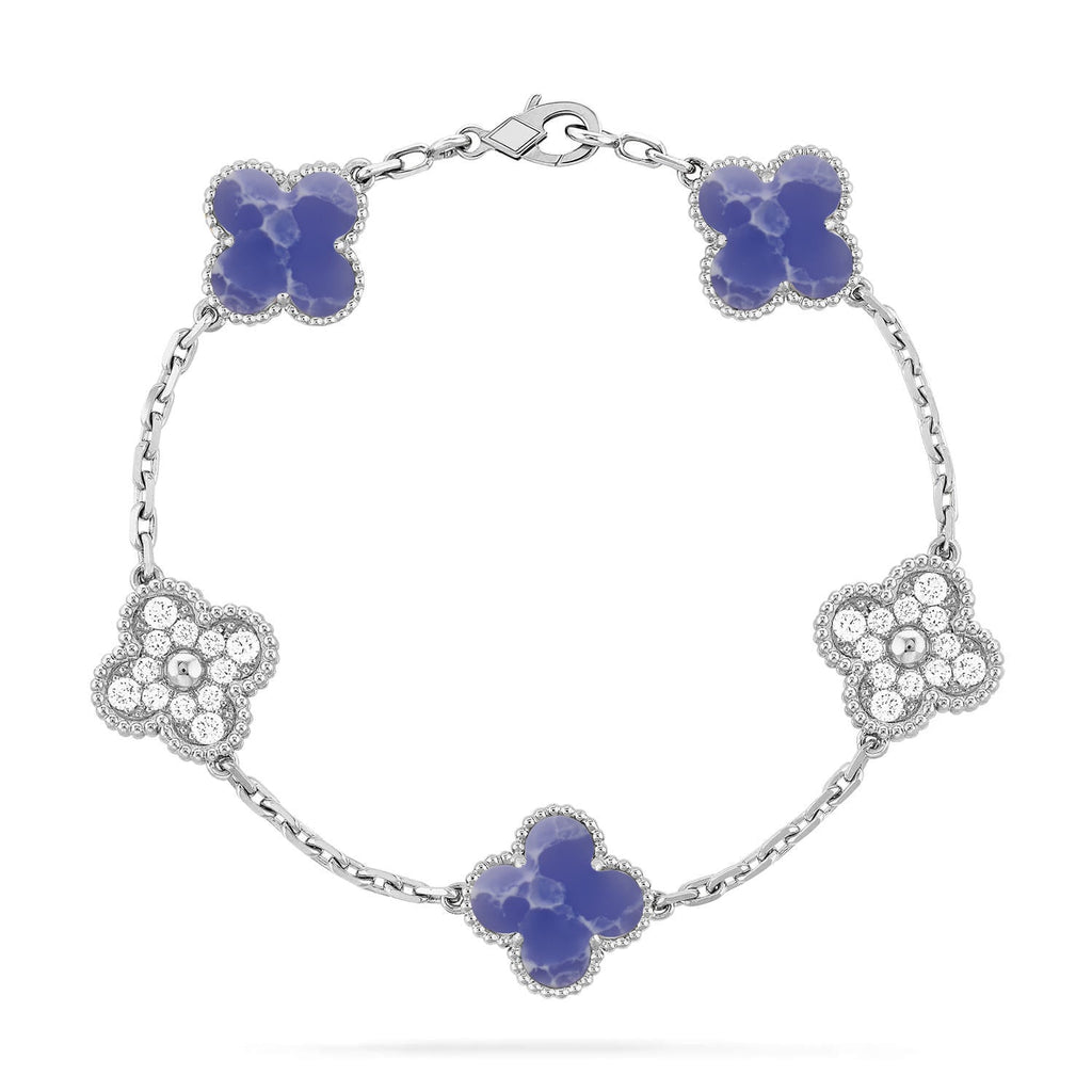 [LUXE JEWELRY]CLOVER 5 MOTIF BLUE VEINS BRACELET COLLECTION