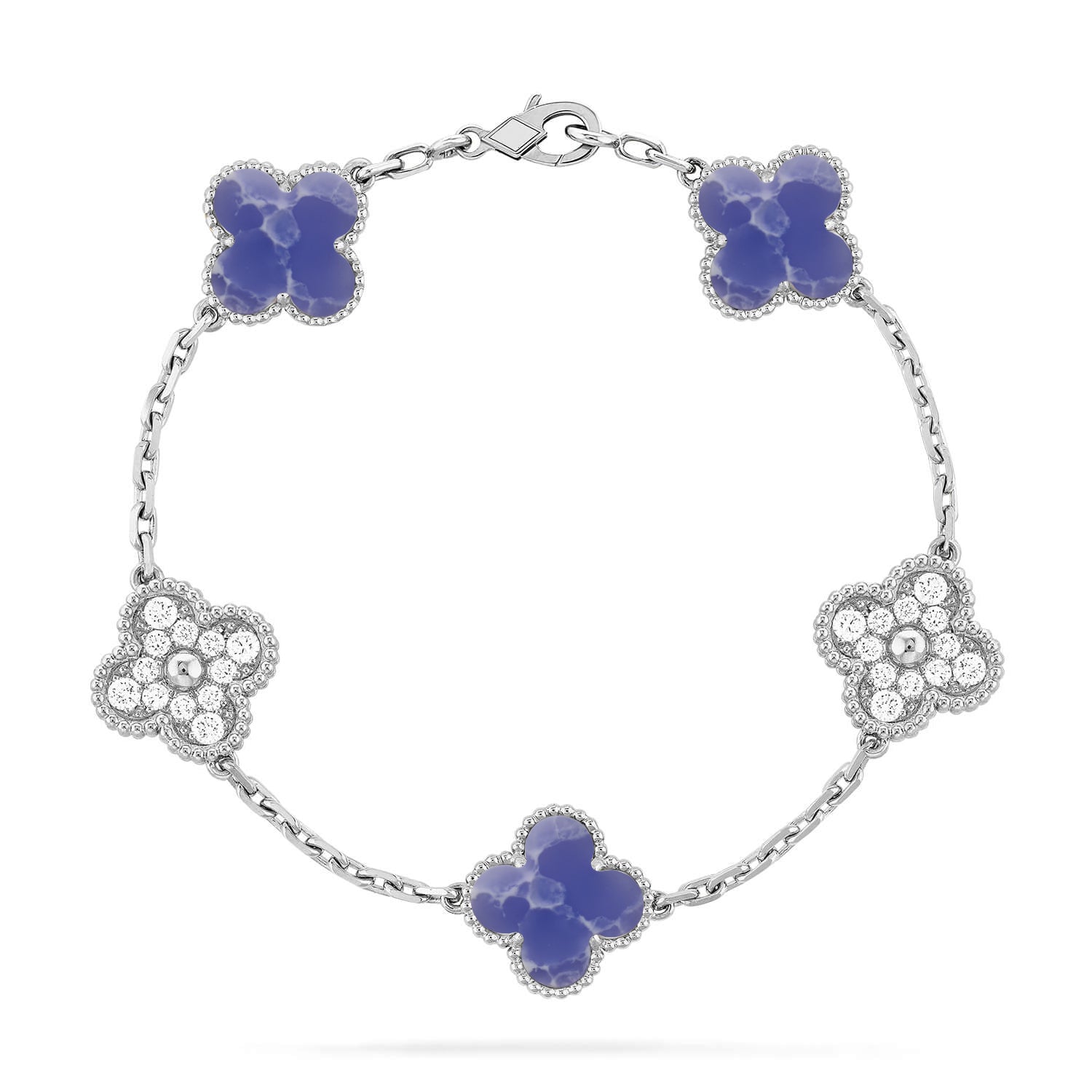 [LUXE JEWELRY]CLOVER 5 MOTIF BLUE VEINS BRACELET COLLECTION