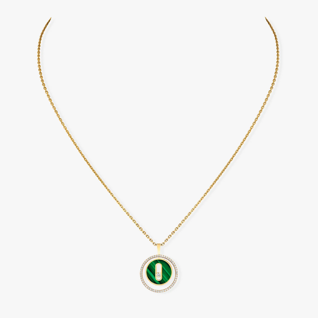 [Luxe Jewellery] LUCKY MOVE 1 DIAMOND MALACHITE GOLD DIAMOND NECKLACE