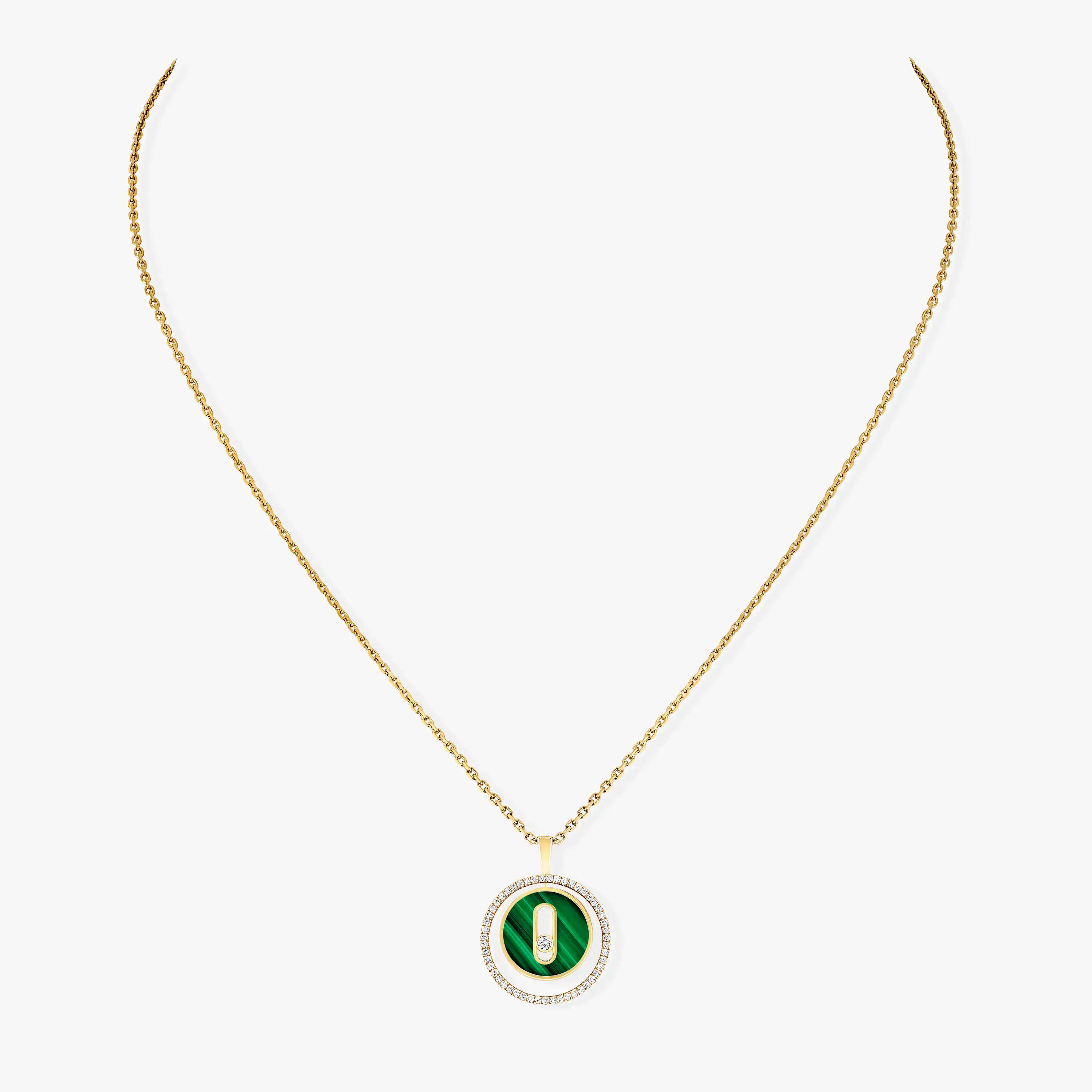 [Luxe Jewellery] LUCKY MOVE 1 DIAMOND MALACHITE GOLD DIAMOND NECKLACE