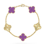 [LUXE JEWELRY] CLOVER 5 MOTIF VIOLET BRACELET COLLECTION