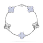 [LUXE JEWELRY] CLOVER 5 MOTIF PURPLE CHALCEDONY BRACELET COLLECTION