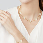 [LUXE JEWELRY]CLOVER 10 MOTIFS DIAMOND NECKLACE