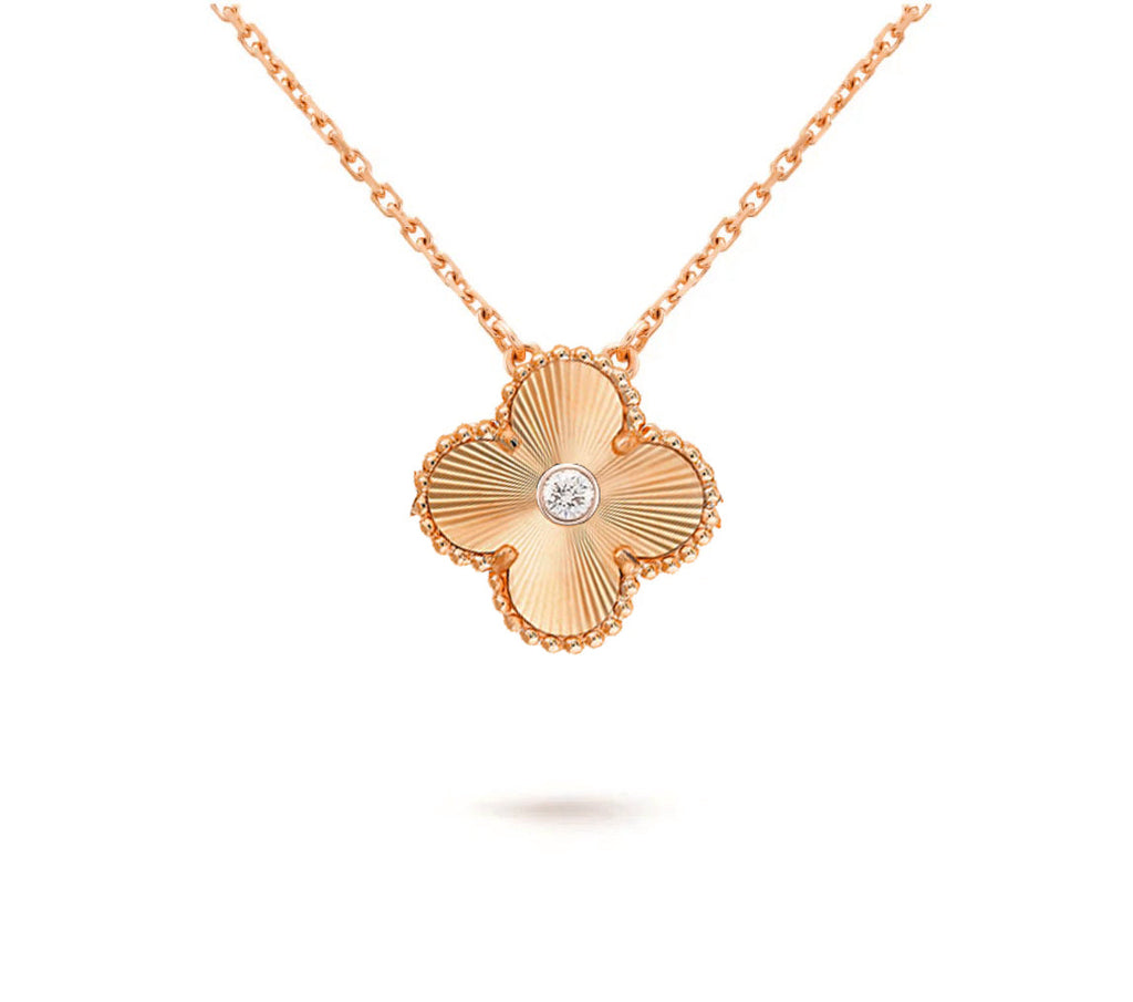 [LUXE JEWELRY]CLOVER 15MM DIAMOND SINGLE FLOWER NECKLACE COLLECTION