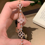 [LUXE JEWELRY]CLOVER 5 MOTIF PINK BLUE RED WHITE BRACELET