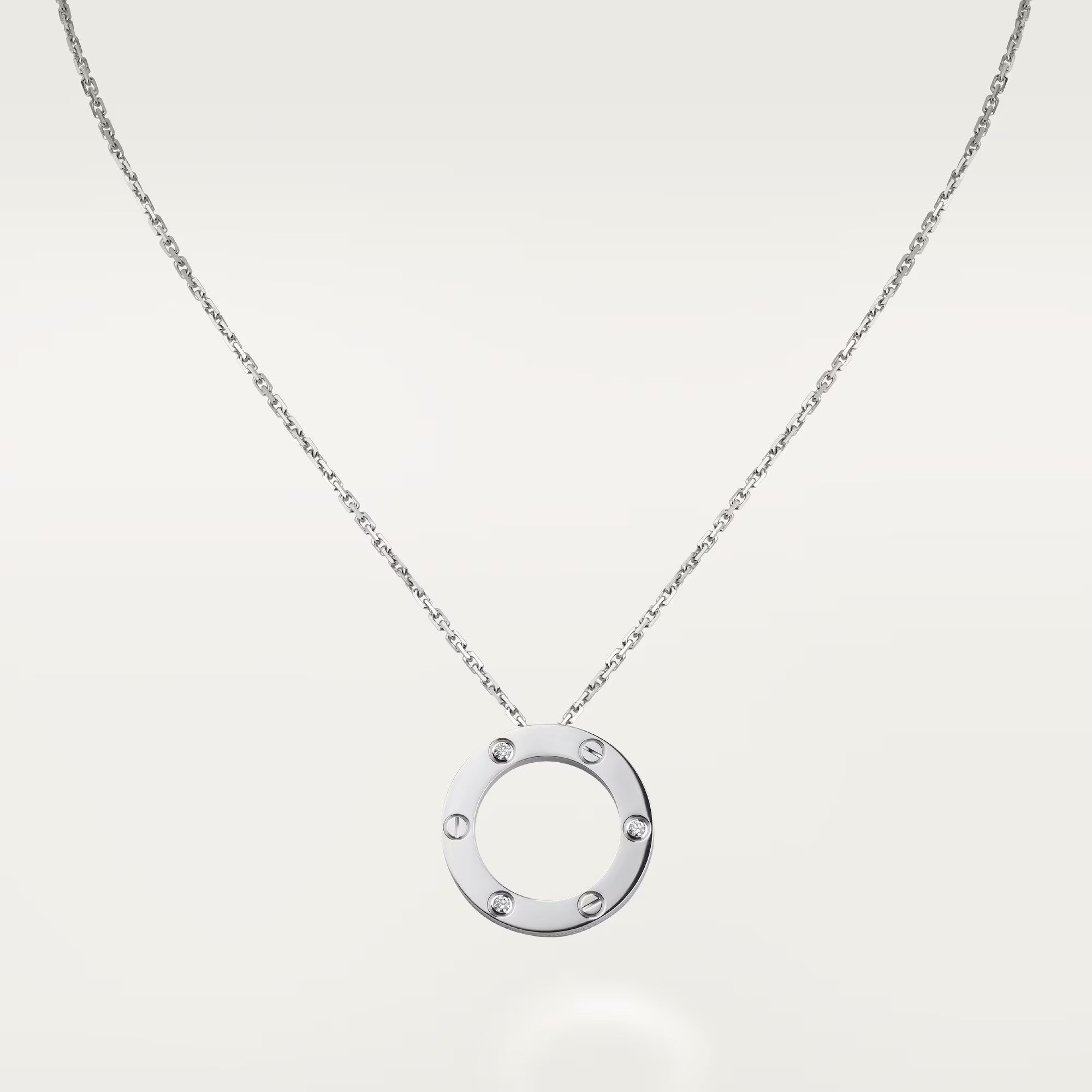 [LUXE JEWELRY] LOVE NECKLACE 16MM 3 DIAMONDS