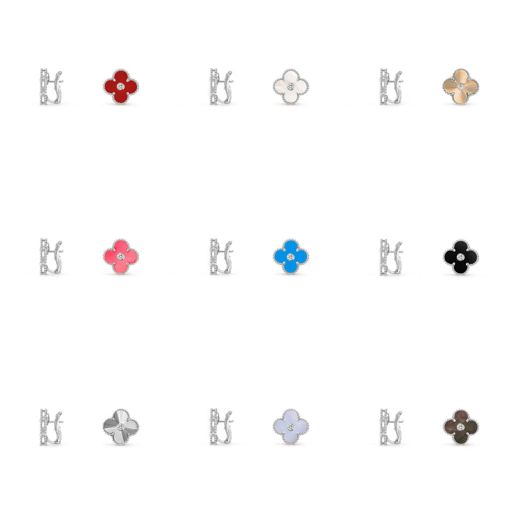 [Luxe]CLOVER SILVER 15MM MOP DIAMOND EARRINGS COLLECTION