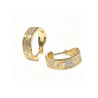 [LUXE JEWELRY] LOVE 5.5MM DIAMOND PAVED EARRINGS