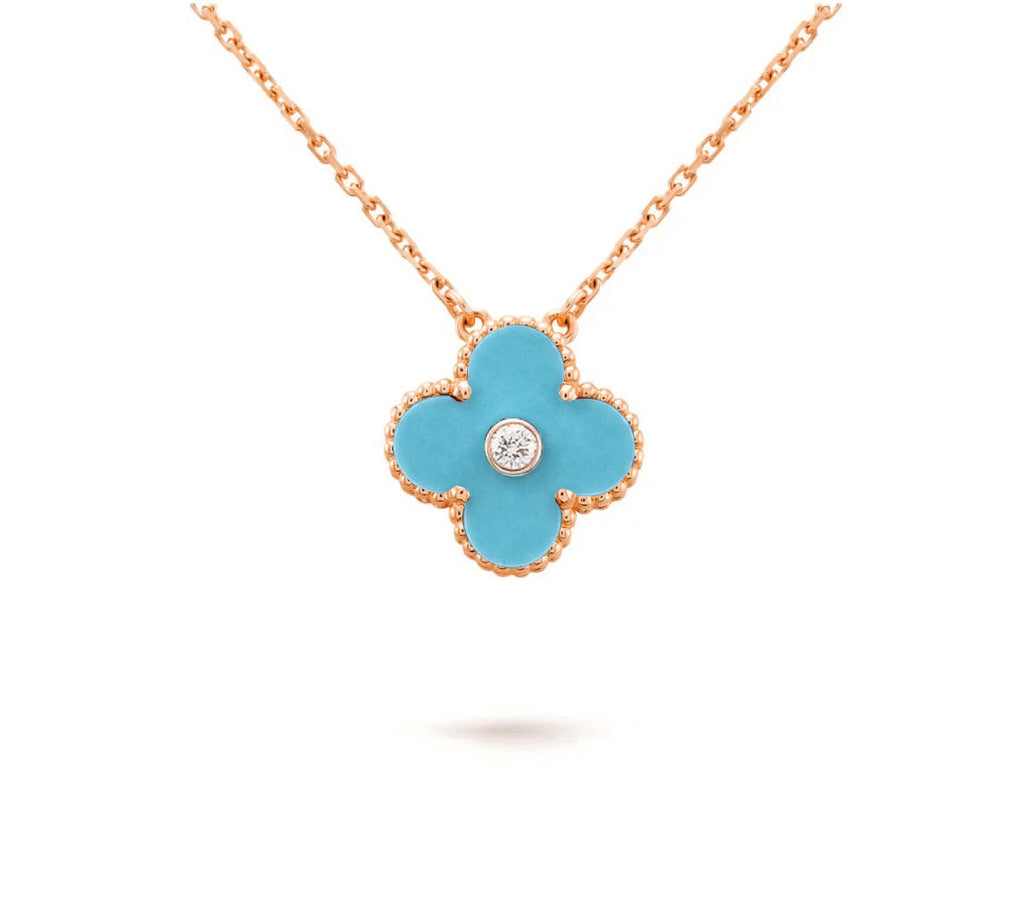 [LUXE JEWELRY]CLOVER 15MM DIAMOND SINGLE FLOWER NECKLACE COLLECTION