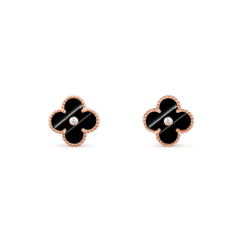 [LUXE JEWELRY]CLOVER  15MM DIAMOND EARRINGS COLLECTION