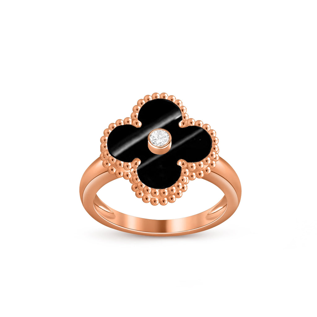 [LUXE JEWELRY]CLOVER DIAMOND RING ROSE GOLD COLLECTION