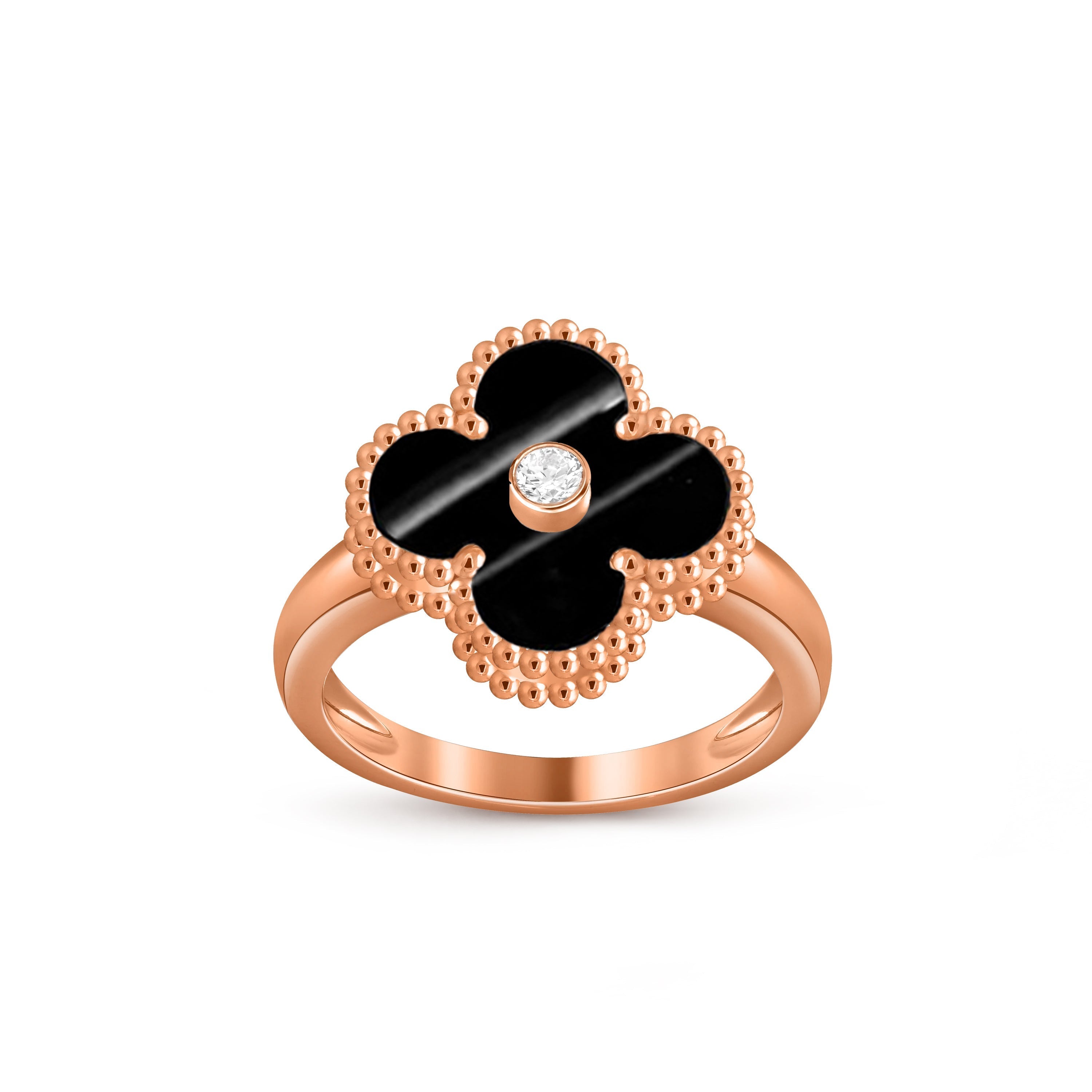 [LUXE JEWELRY]CLOVER DIAMOND RING ROSE GOLD COLLECTION