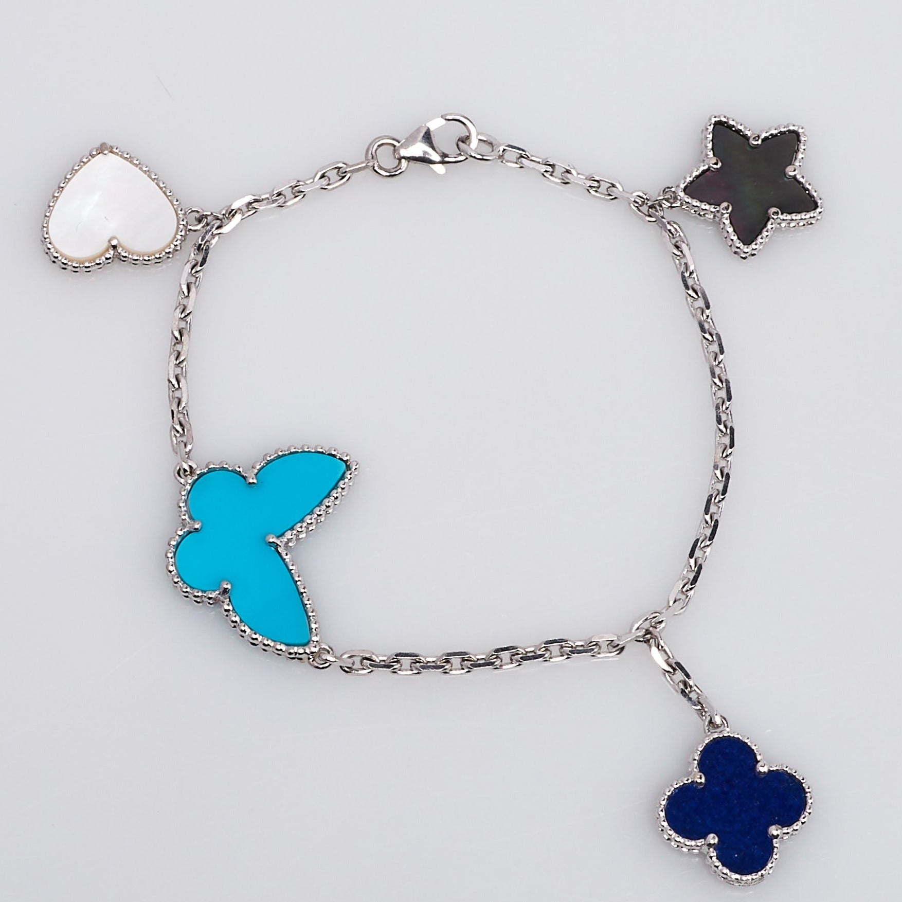 [LUXE JEWELRY]LUCKY SPRING SILVER BRACELET 4 MOTIF