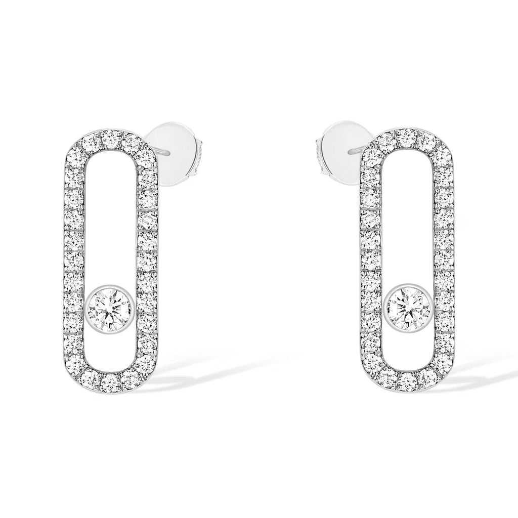 [Luxe Jewellery] MOVE UNO STUD DIAMOND PAVED EARRINGS