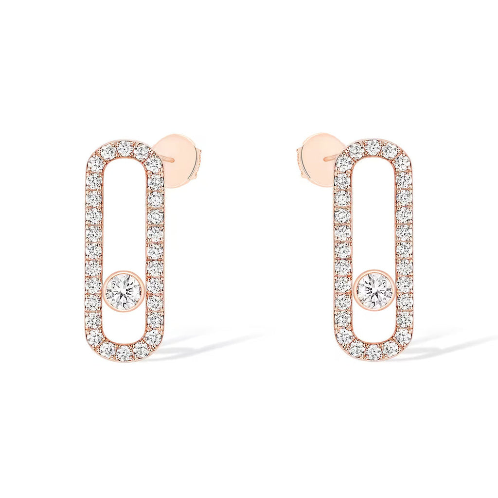 [Luxe Jewellery] MOVE UNO STUD DIAMOND PAVED EARRINGS