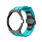 Oak Pop Black Steel  Silicone Strap