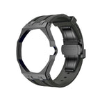 Oak Pop Black Steel  Silicone Strap
