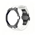 Oak Pop Black Steel  Silicone Strap
