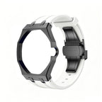 Oak Pop Black Steel  Silicone Strap